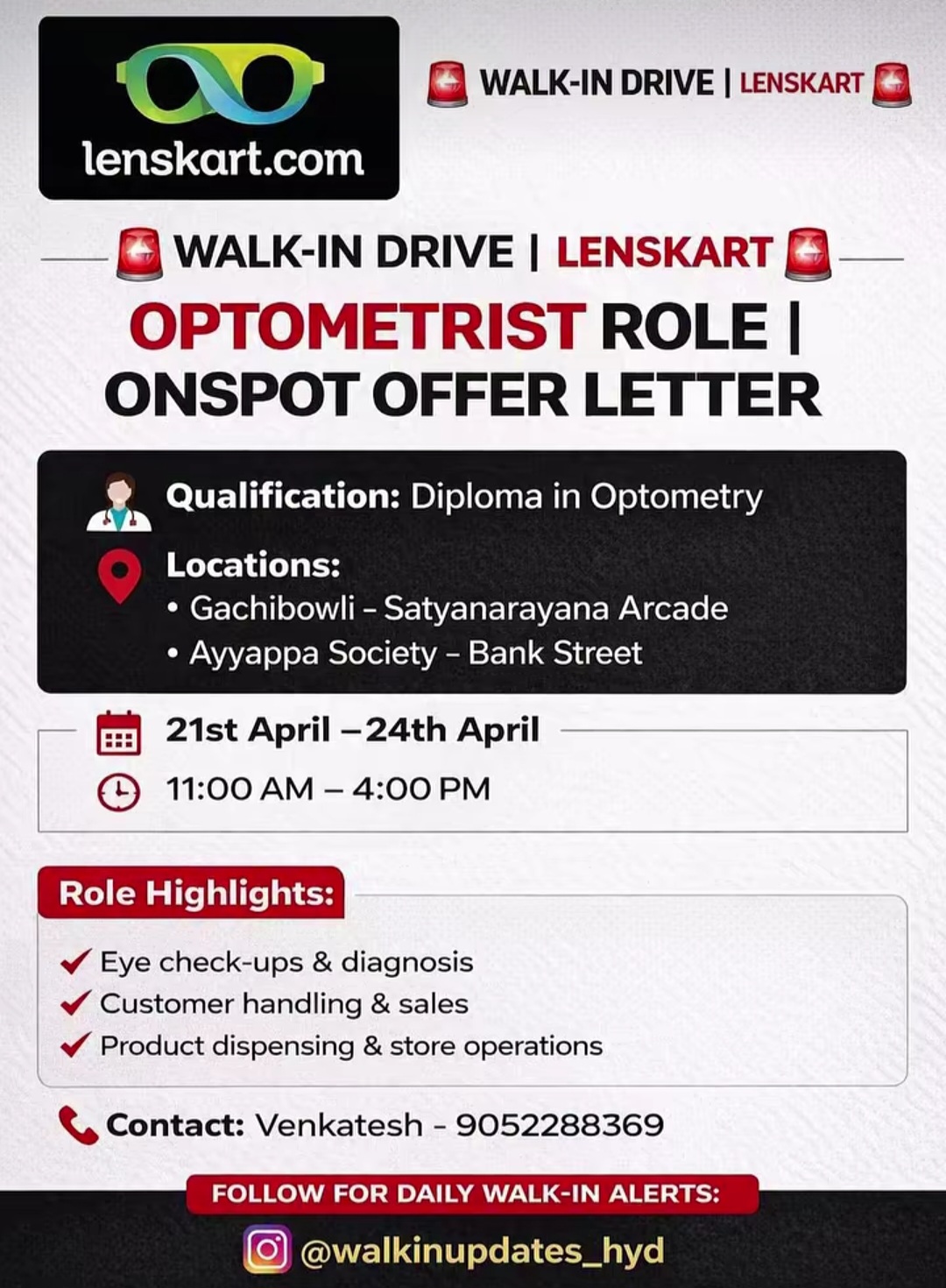 👓 Walk-In Drive | Lenskart
