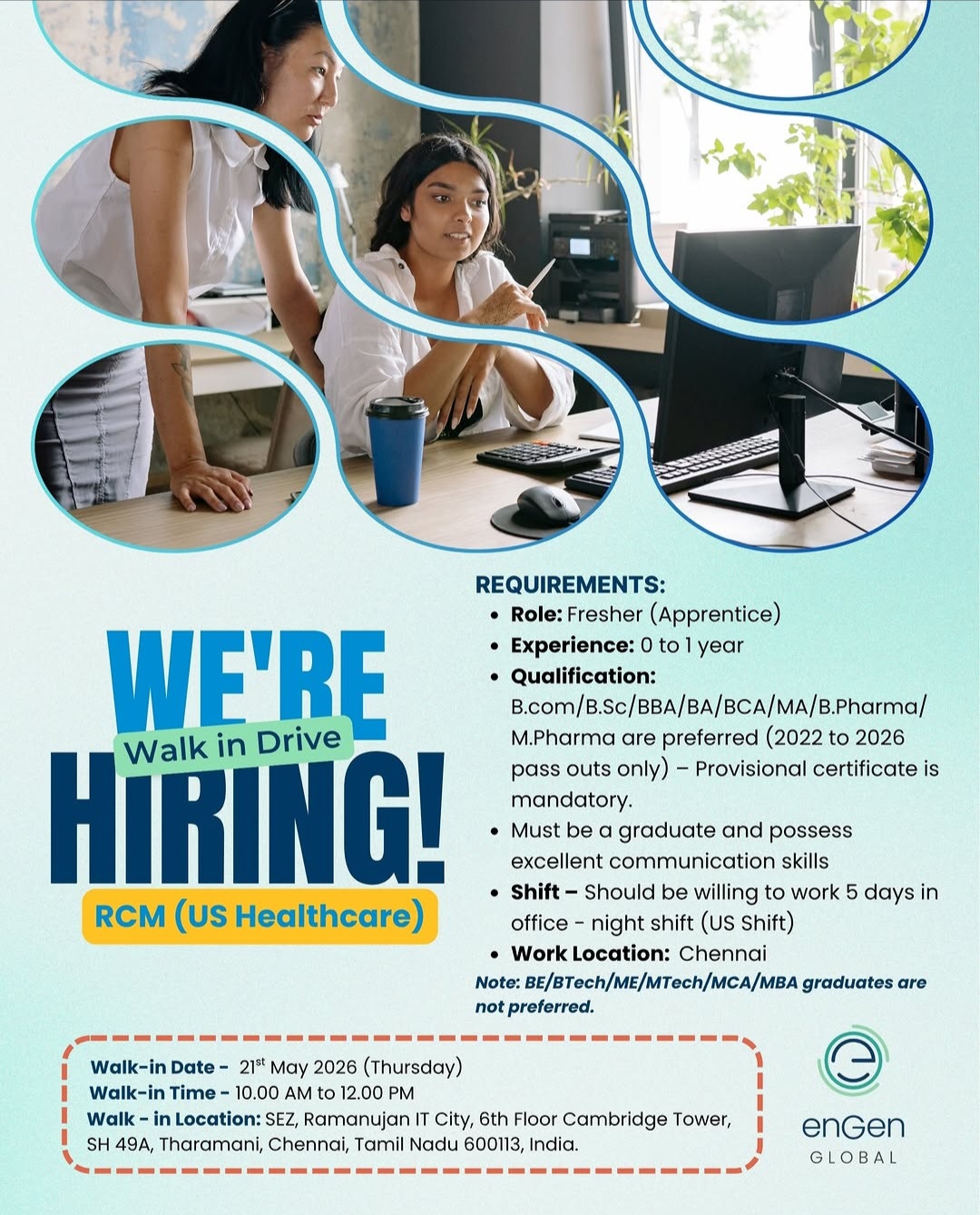 WALK-IN DRIVE – RCM (US HEALTHCARE)