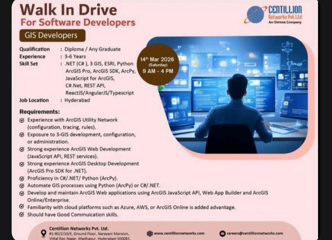 Walk-In Drive – Software Developers / GIS Developers