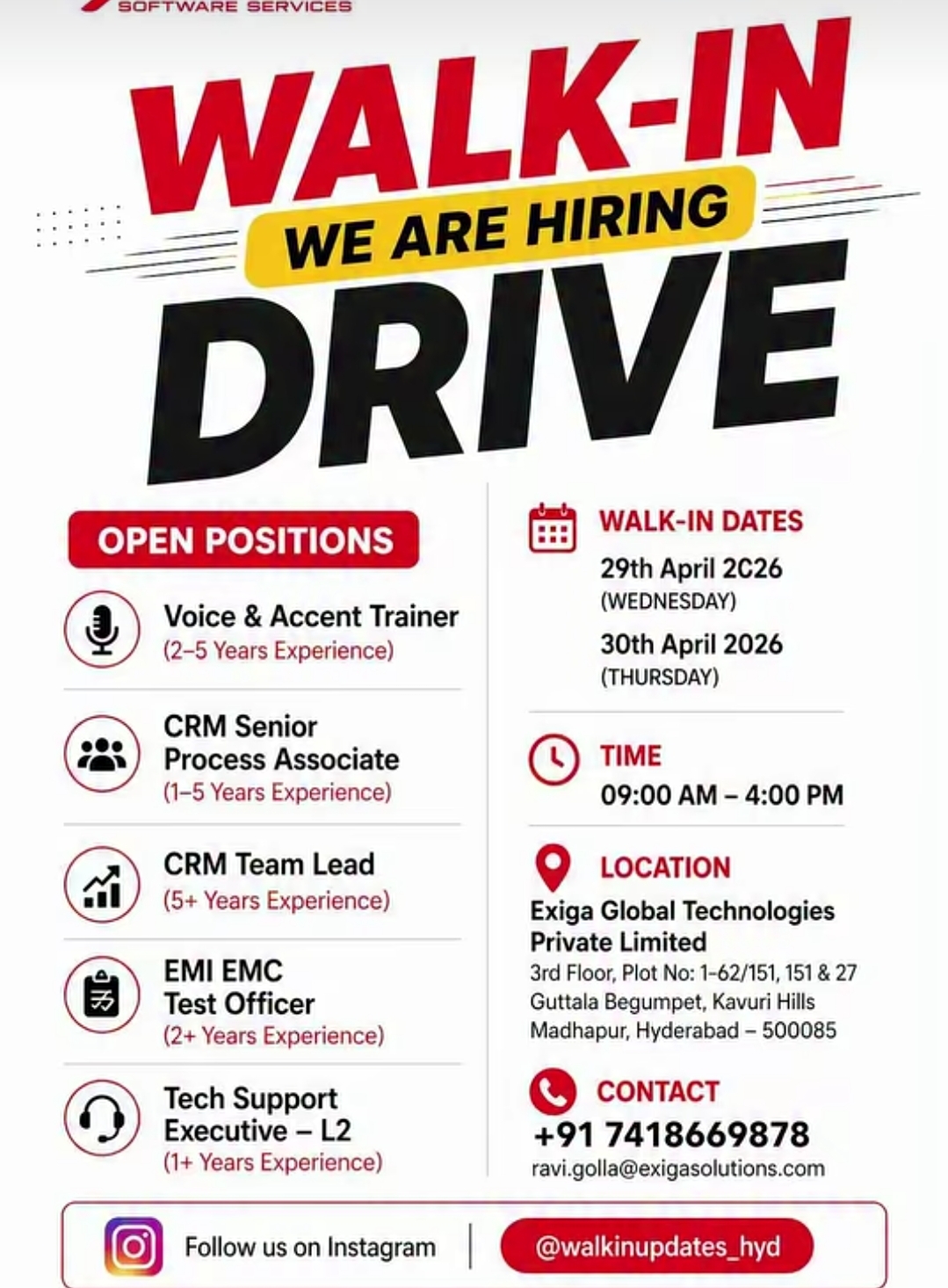 🚶‍♂️ WALK-IN DRIVE – WE ARE HIRING! 🚀