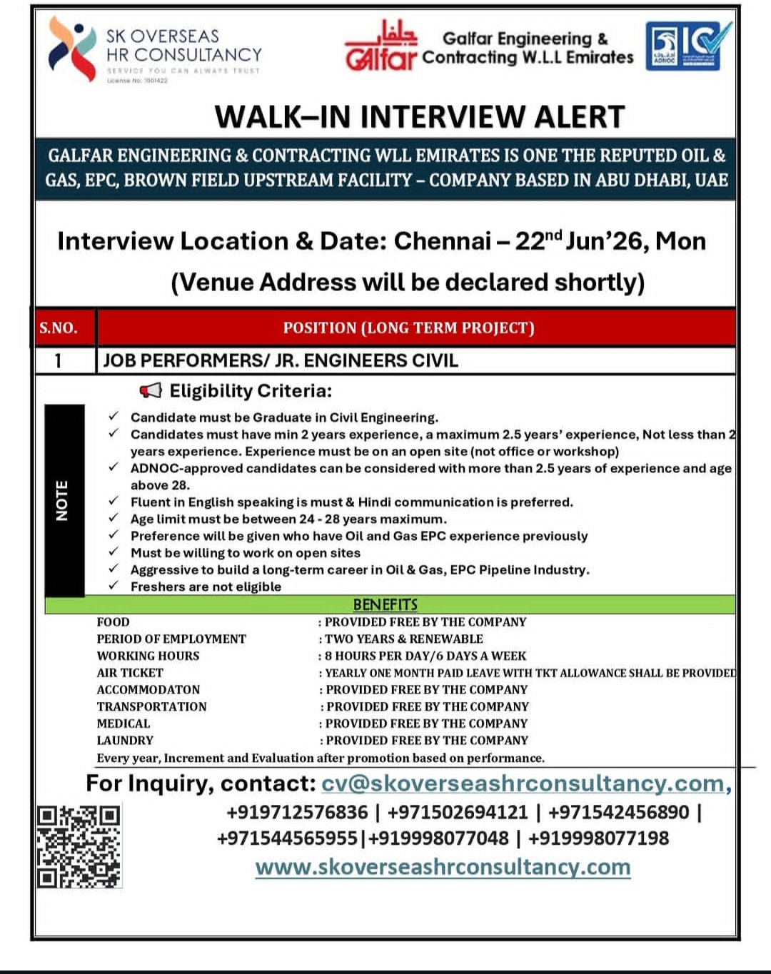 WALK-IN INTERVIEW ALERT