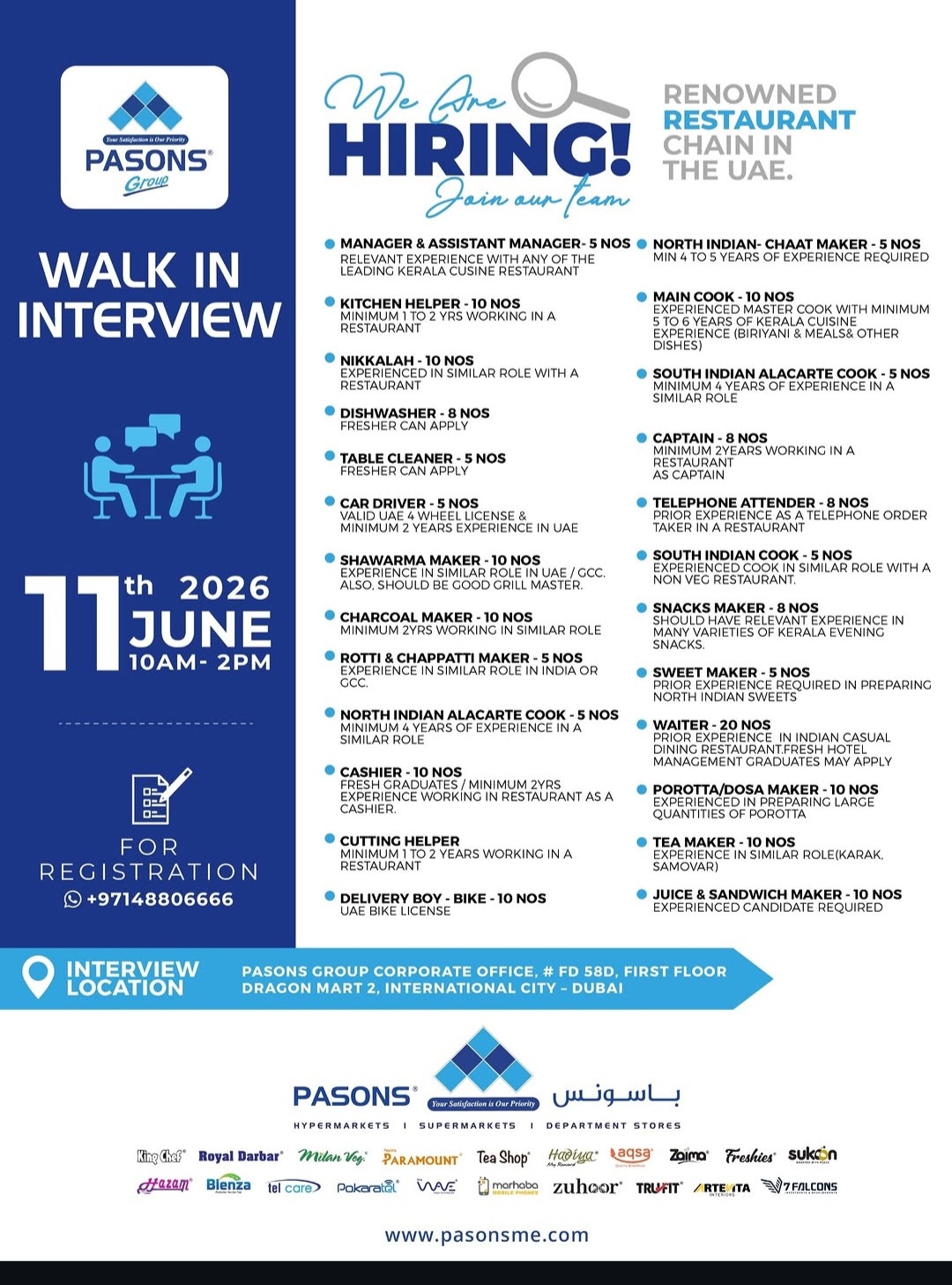 WALK-IN INTERVIEW ANNOUNCEMENT