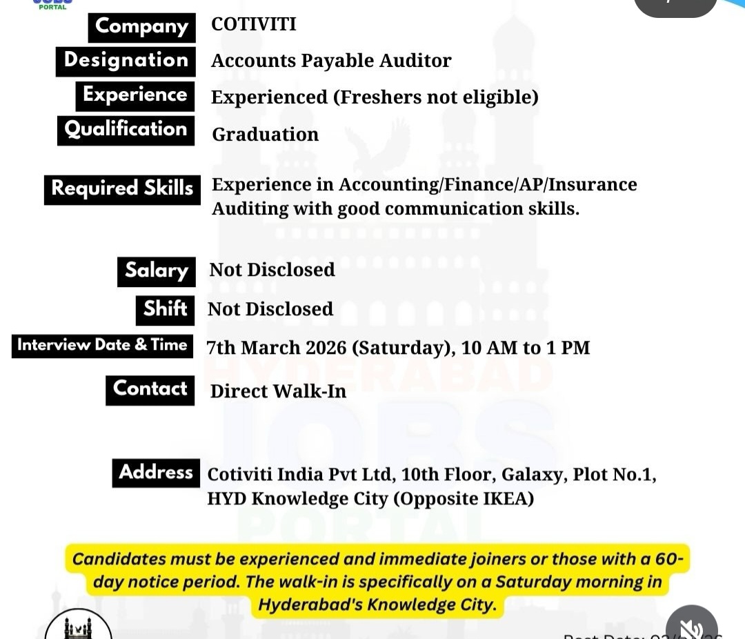 WALK-IN INTERVIEW – Cotiviti India Pvt Ltd