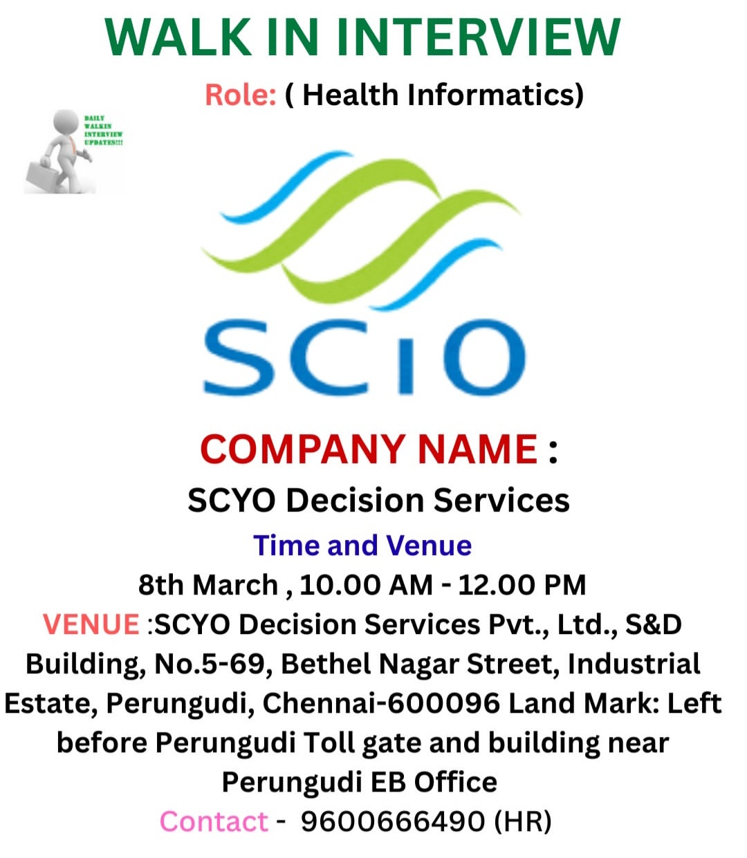 Walk-In Interview – Health Informatics