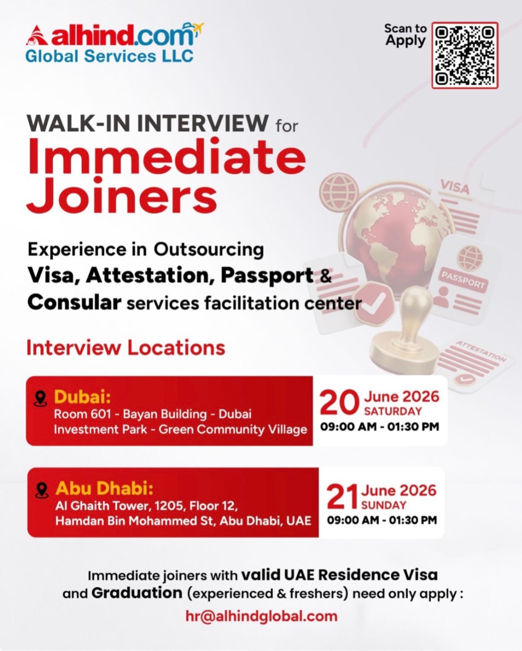 WALK-IN INTERVIEW – IMMEDIATE JOINERS REQUIRED