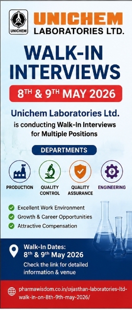 💊 Walk-In Interview Opportunity | Unichem Laboratories