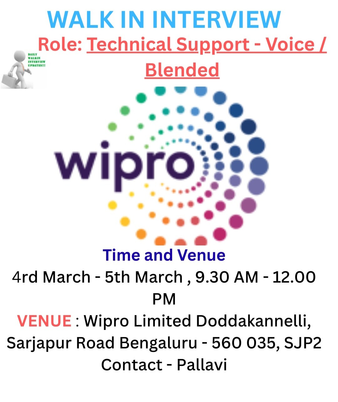 WALK-IN INTERVIEW – Technical Support (Voice/Blended Process)