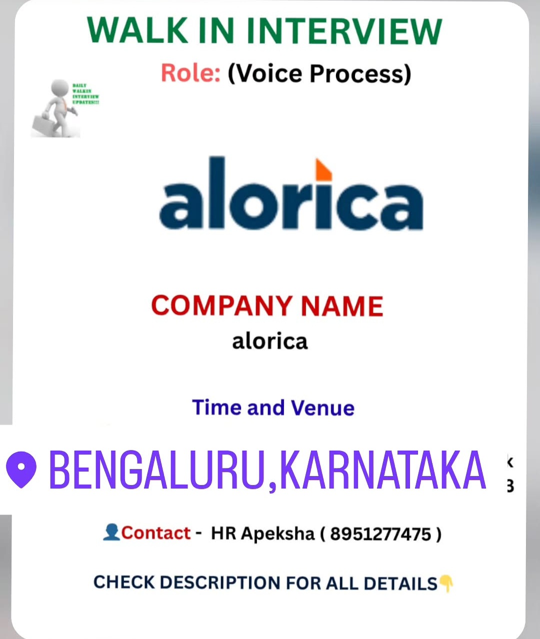 🟢 WALK-IN INTERVIEW – Voice Process | Alorica