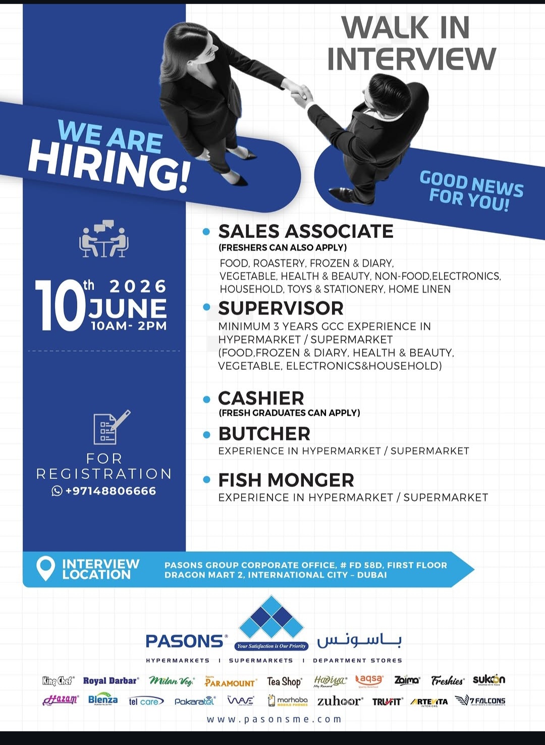 WALK-IN INTERVIEW – WE ARE HIRING