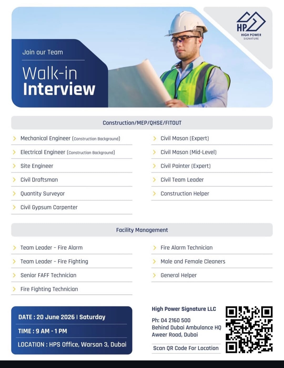 WALK-IN INTERVIEW