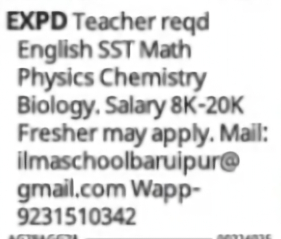 Wanted: Teachers for Multiple Subjects
