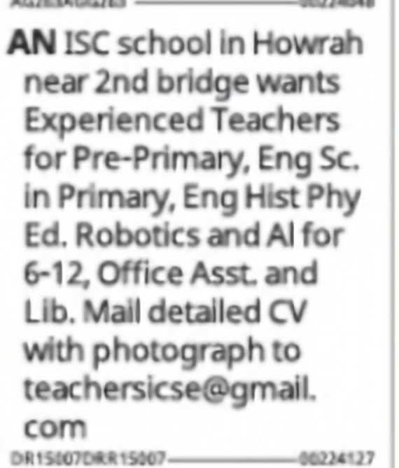 Wanted: Teachers & Office Staff for ISC School