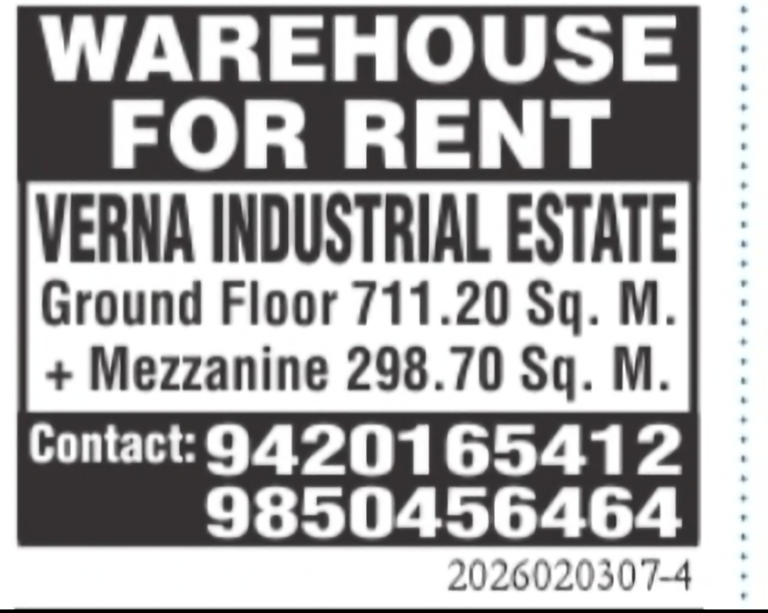 Warehouse for Rent – Verna Industrial Estate
