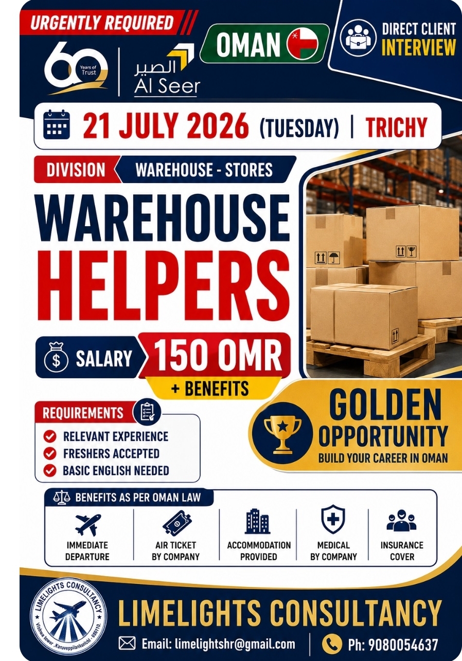 Warehouse Helpers Vacancy