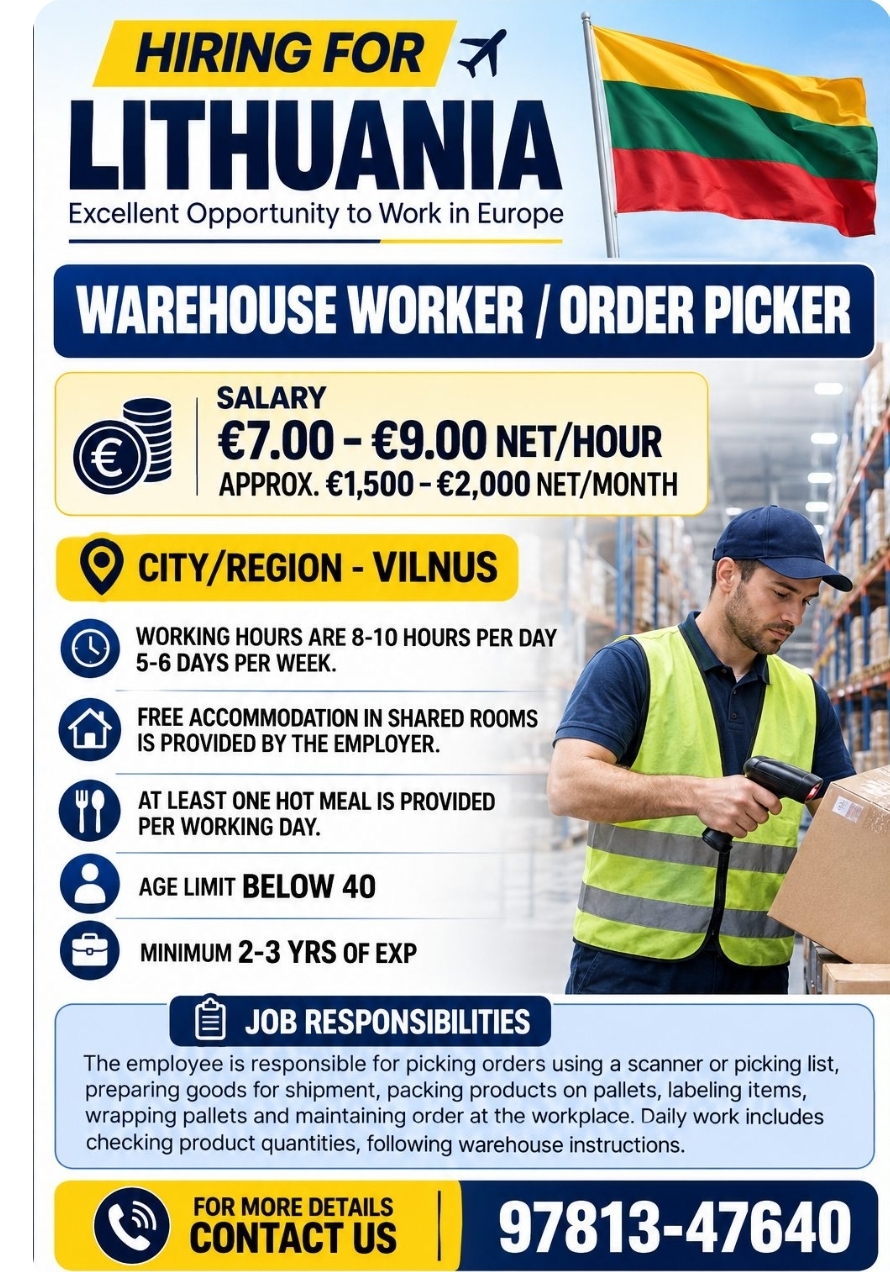 Warehouse worker Vacancy