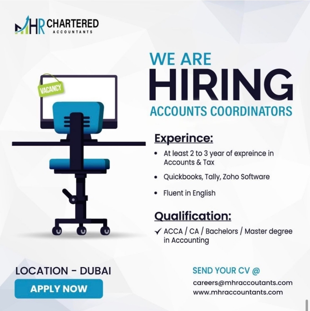 WE ARE HIRING ACCOUNTS COORDINATORS  VACANCY