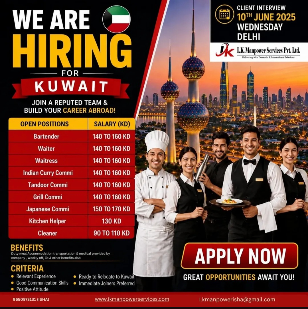 WE ARE HIRING FOR KUWAIT