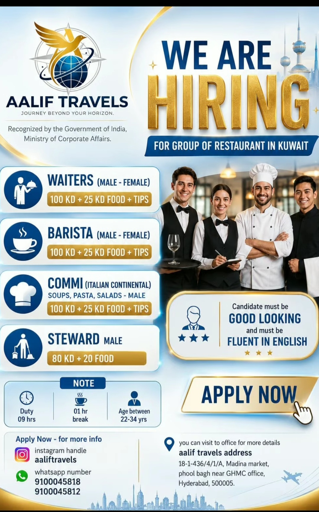 *WE ARE HIRING – KUWAIT (Restaurant Industry)**