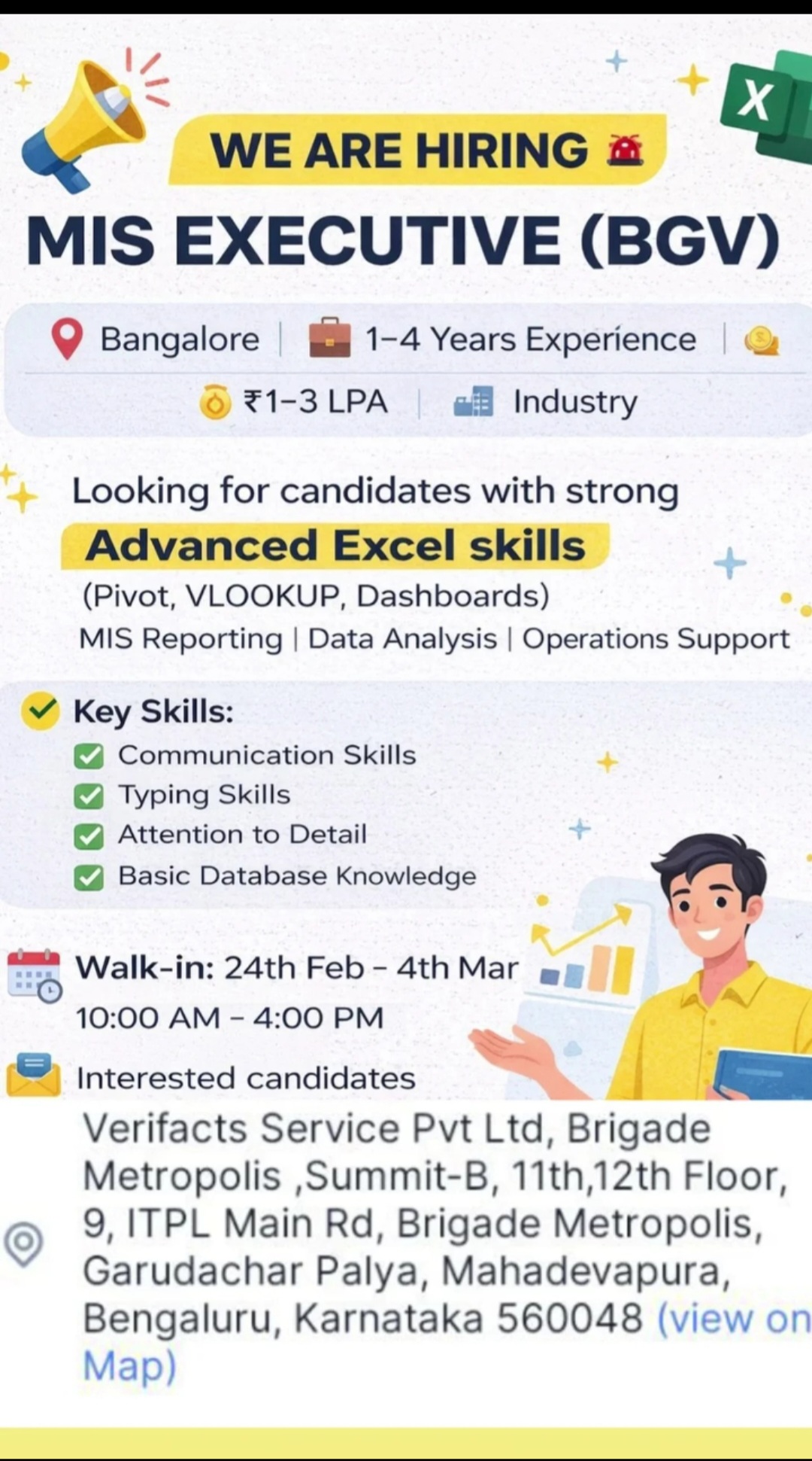 🚀 We Are Hiring – MIS Executive (BGV)