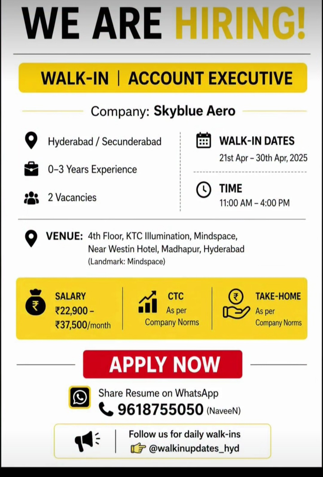 🚀 WE ARE HIRING – WALK-IN INTERVIEW!