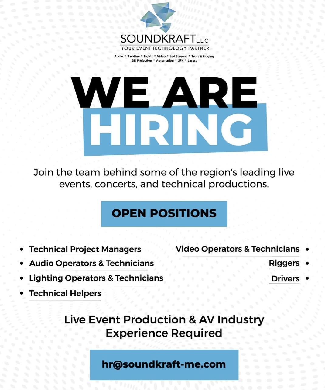 WE ARE HIRING