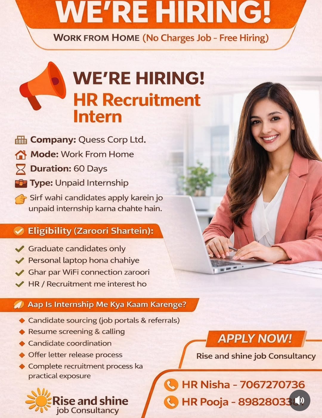 We are providing jobs. Work from home and work from office also,