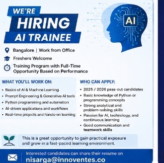 🚀 We’re Hiring | AI Trainee