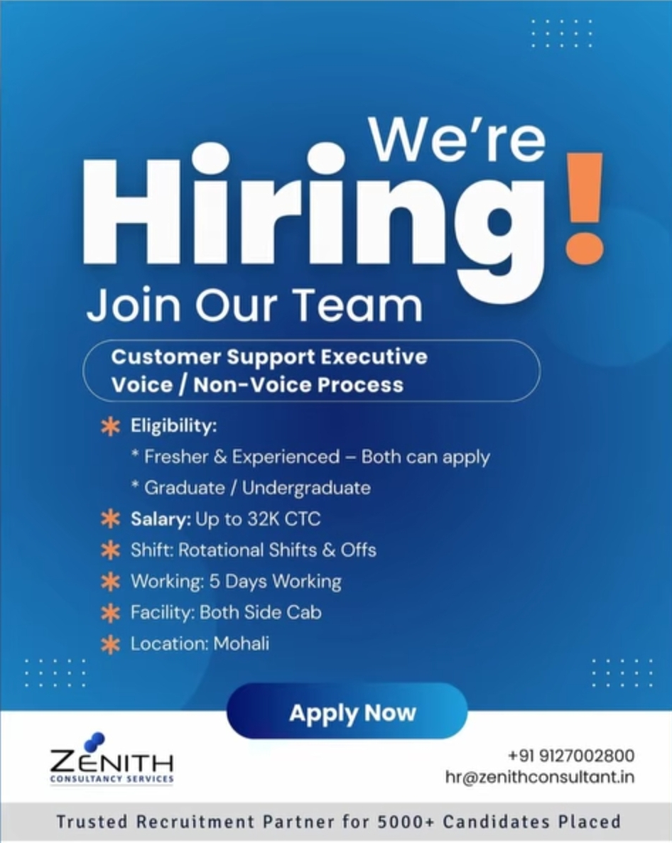 WE’RE HIRING – CUSTOMER SUPPORT EXECUTIVE