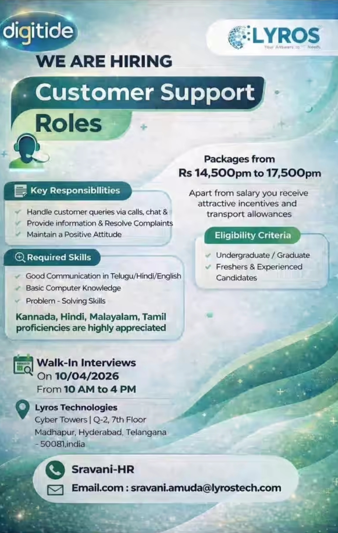 🚀 We’re Hiring: Customer Support Executives!