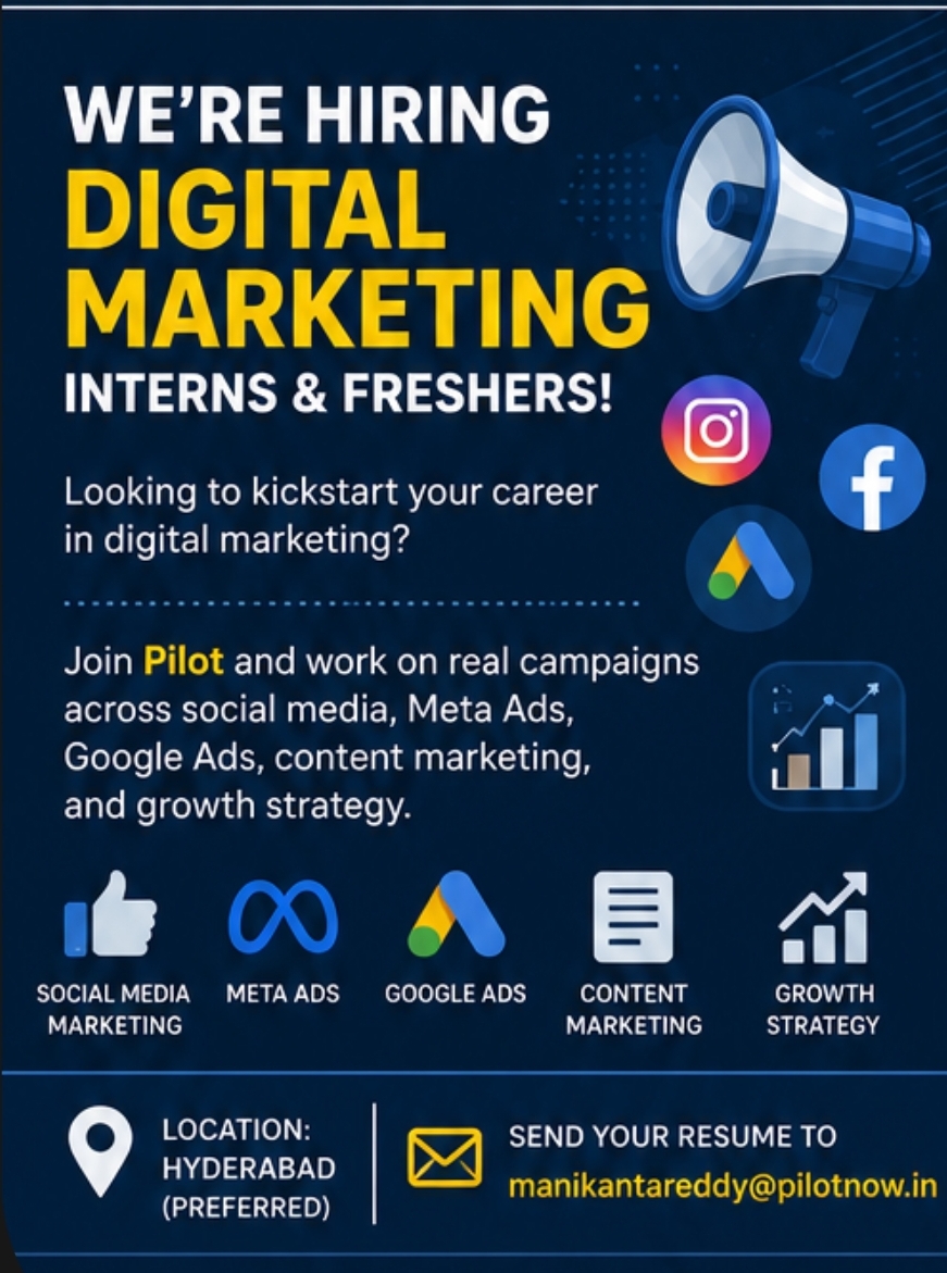 We’re Hiring Digital Marketing Interns & Freshers