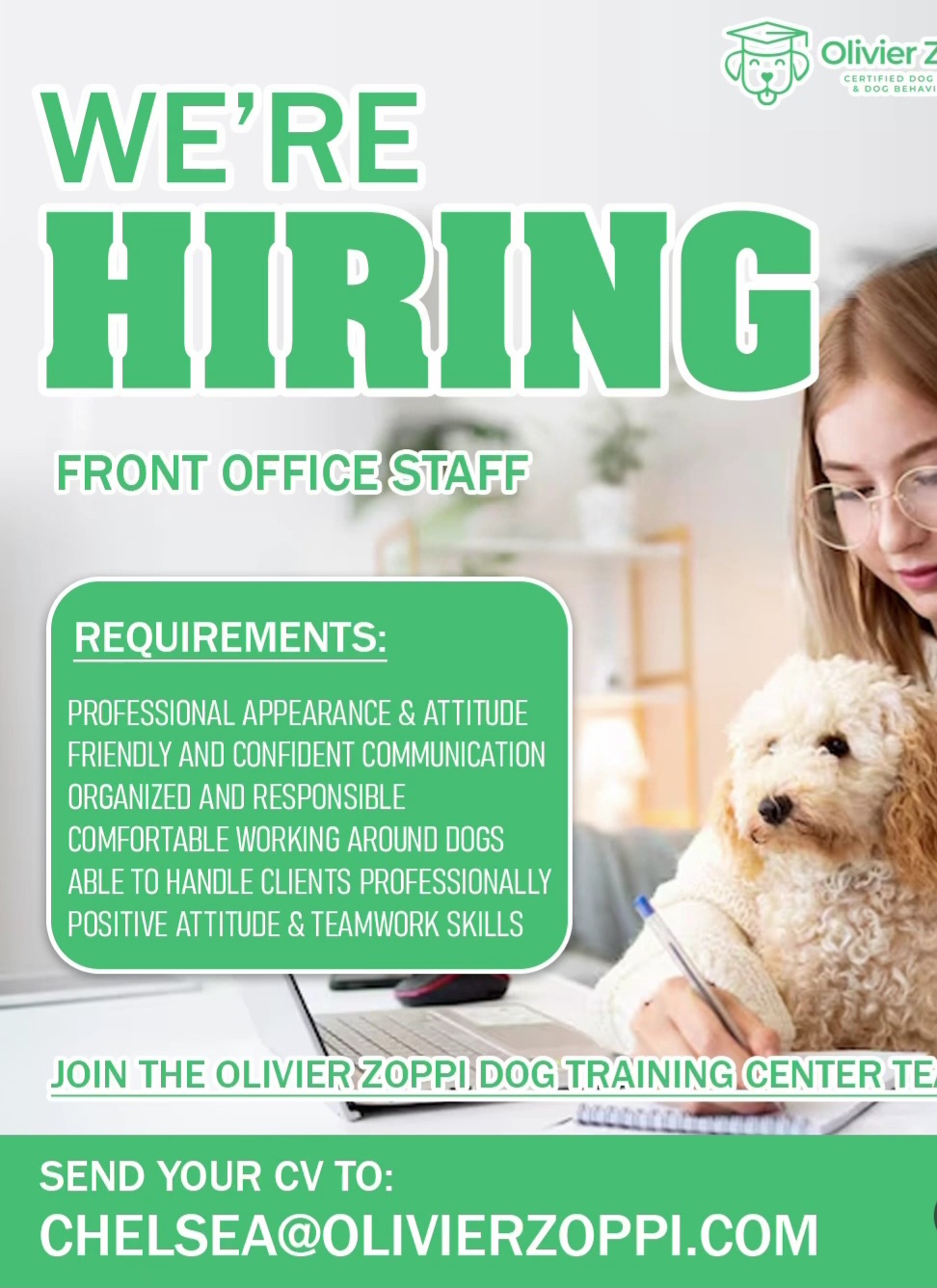 WE’RE HIRING – FRONT OFFICE STAFF