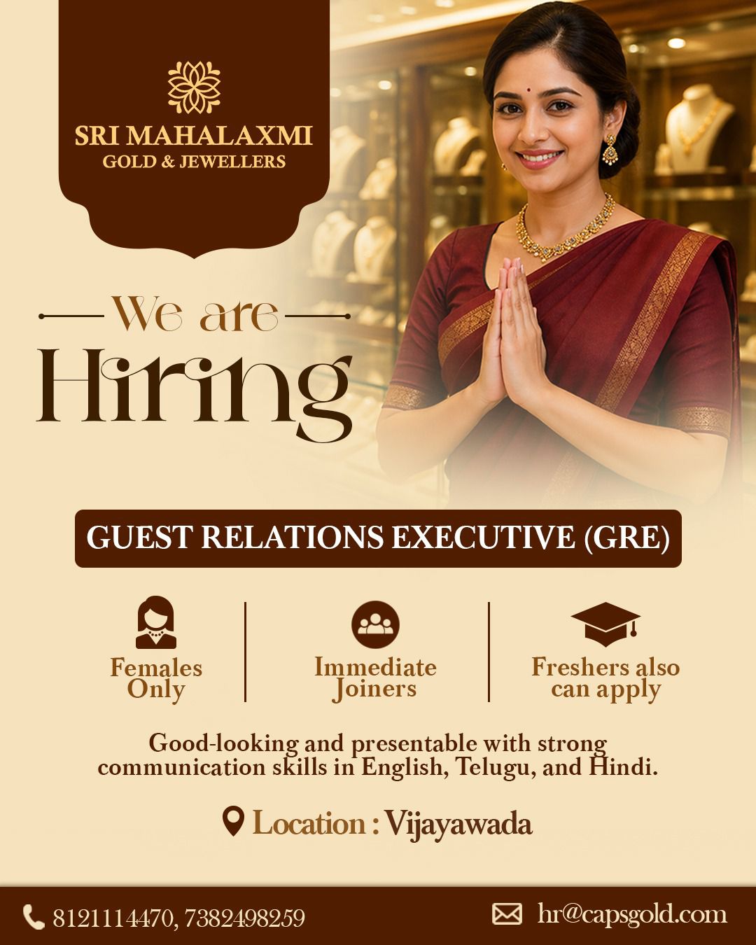 ✨ We’re Hiring – Guest Relations Executive (GRE) ✨