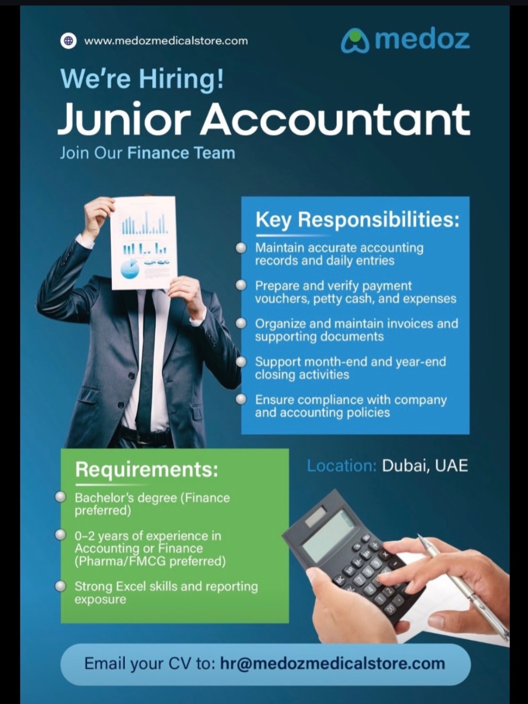 We're Hiring! Junior Accountant Join Our Finance Team