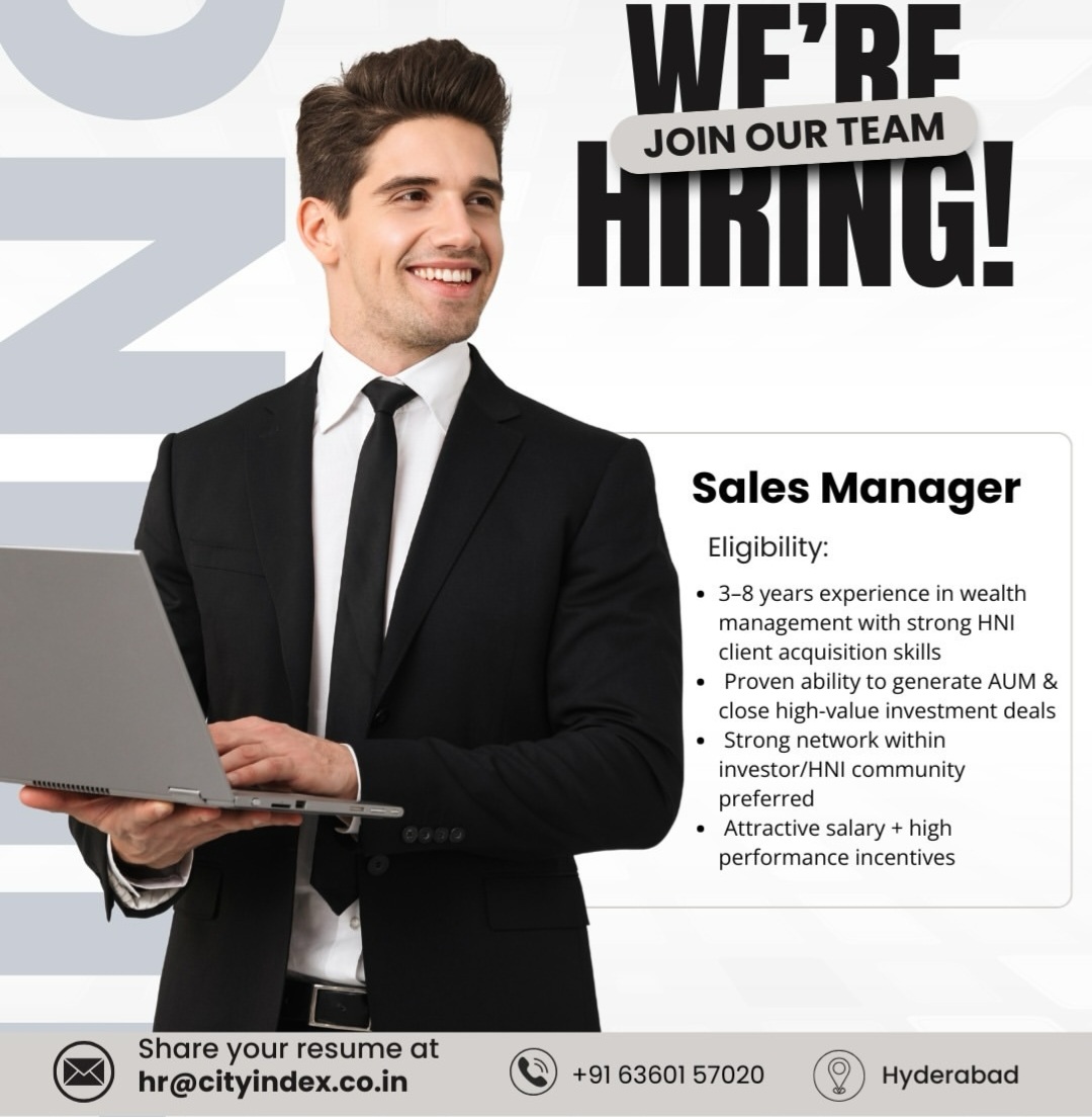 🚀 We’re Hiring – Sales Manager | Hyderabad