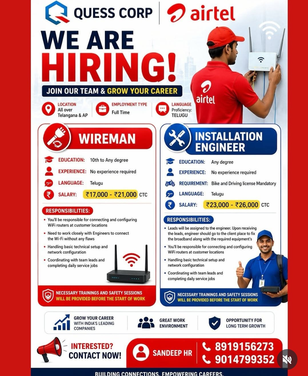 🚀 We’re Hiring – Wireman & Installation