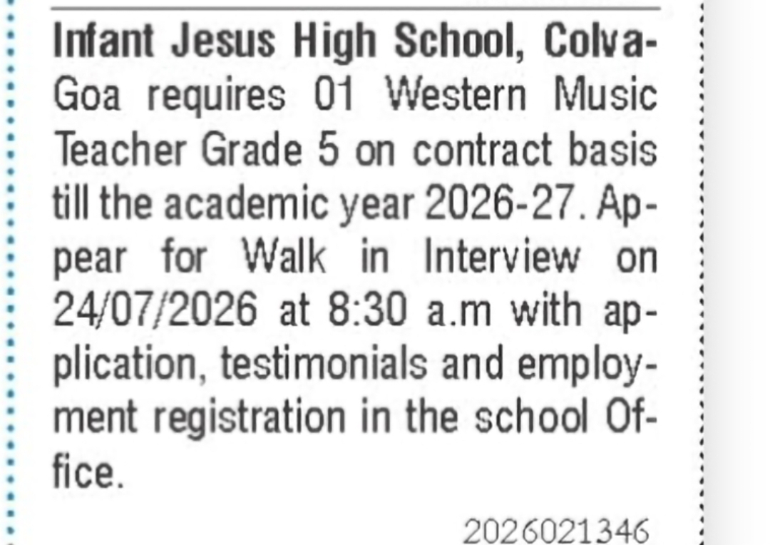 Western Music Teacher – Colva, Goa