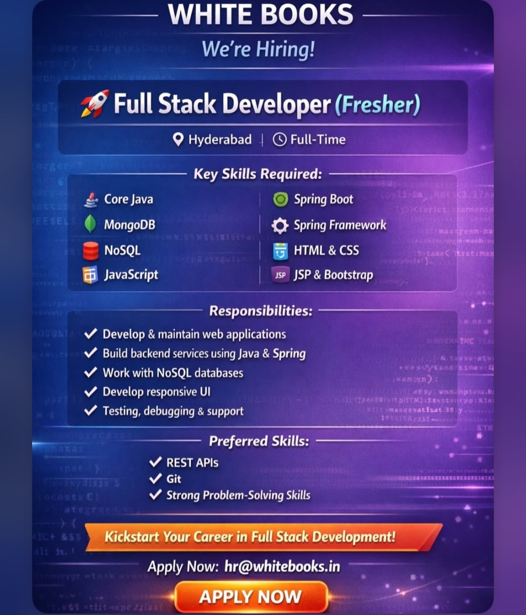 White Books – Full Stack Developer (Fresher)