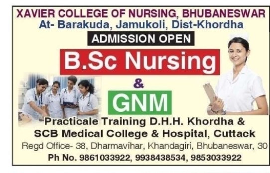 Xavier College of Nursing, Bhubaneswar – Admission Open