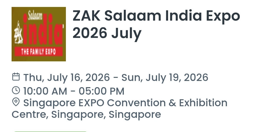 ZAK Salaam India Expo 2026 July