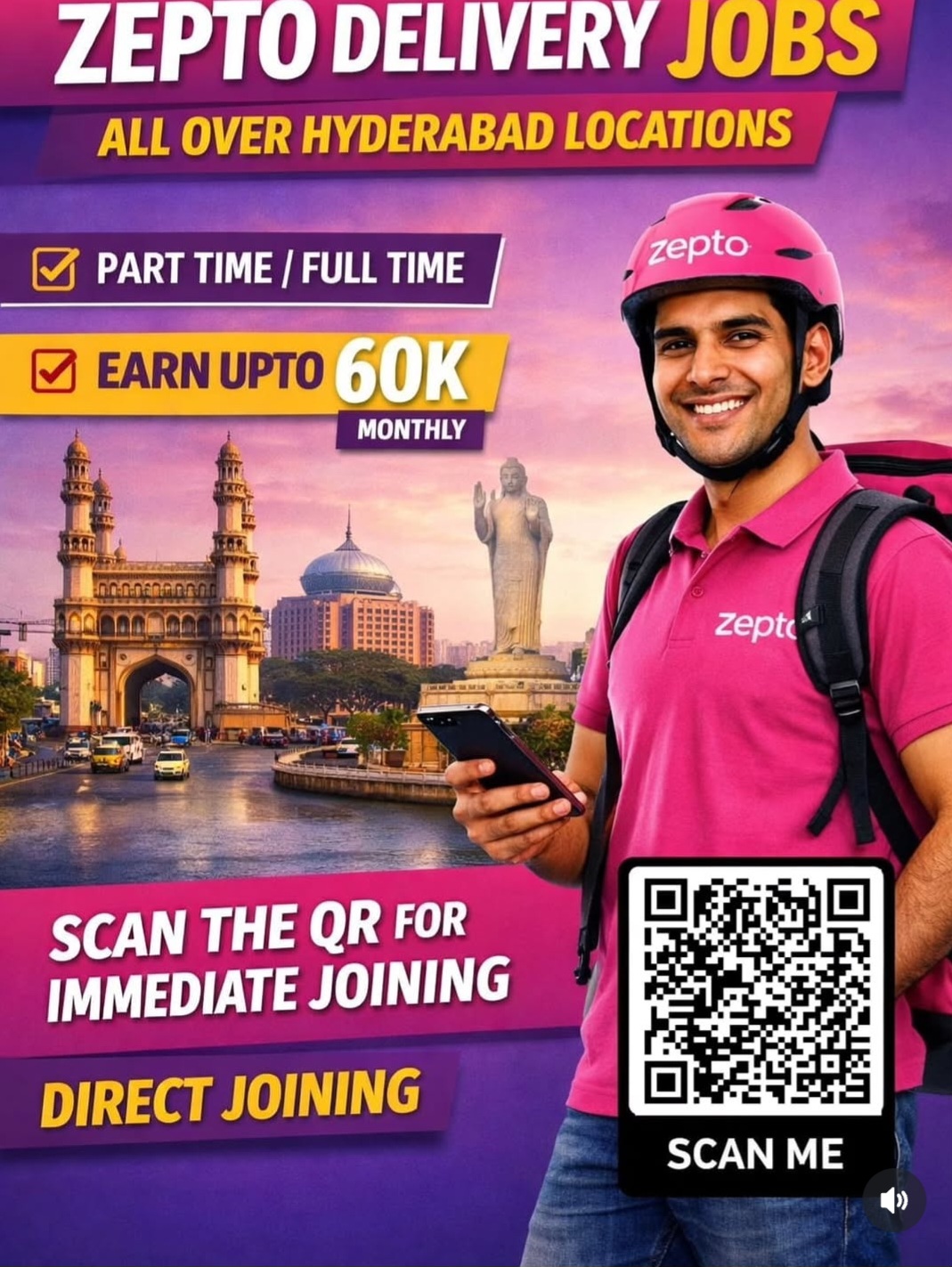 ZEPTO DELIVERY JOBS – ALL OVER HYDERABAD 🚴‍♂️📦