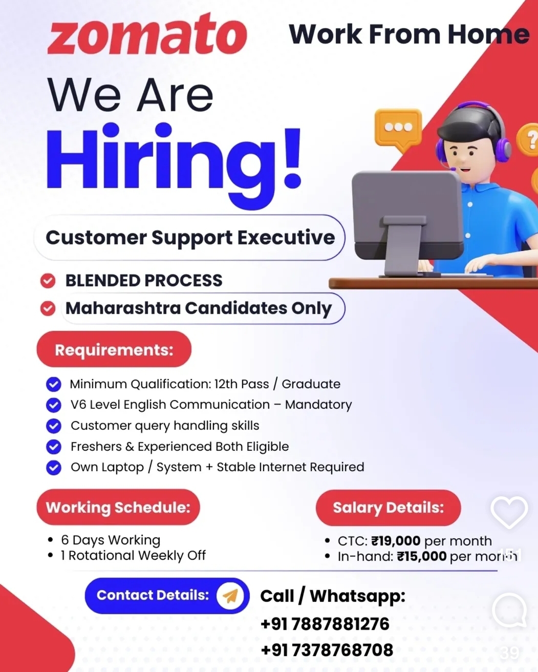 ZOMATO WE'ARE HIRING!