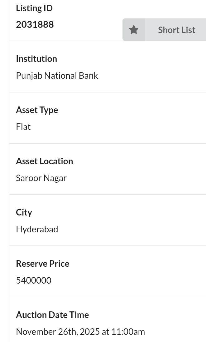Bank Property Auction