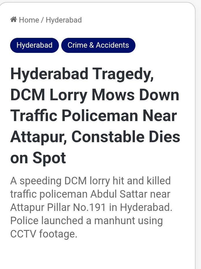 Constable dies in Accident