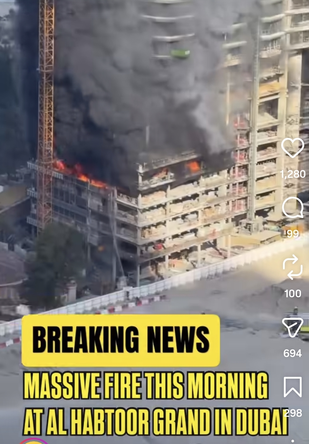 Fire at AlHabtoor Tower