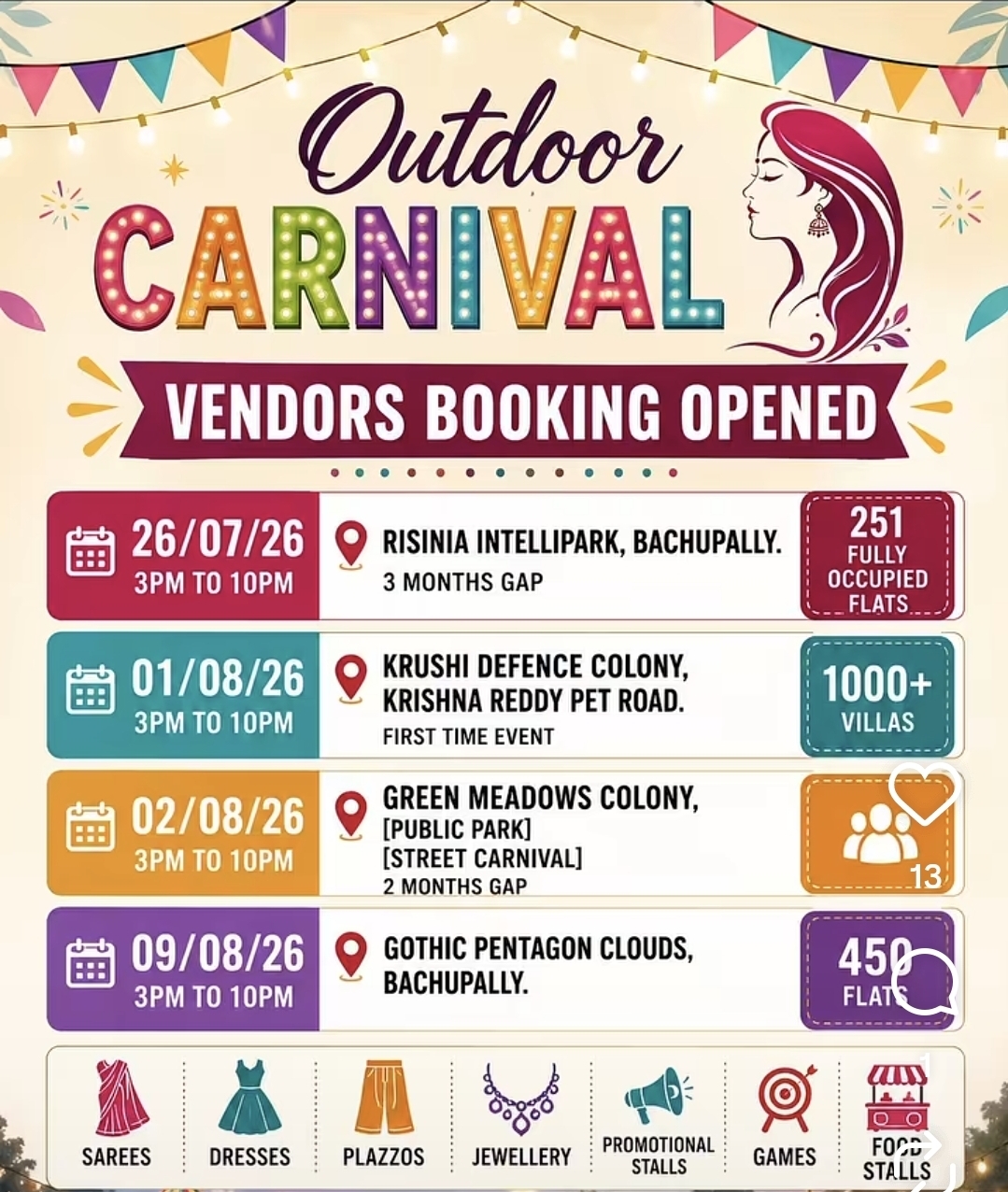 Outdoor Carnivals at Hyderabad