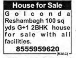 2 BHK House for Sale in Golconda