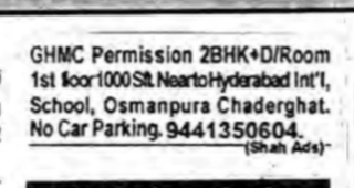 2BHK flat for sale in osmanpura