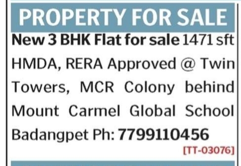 3 BHK flats for sale