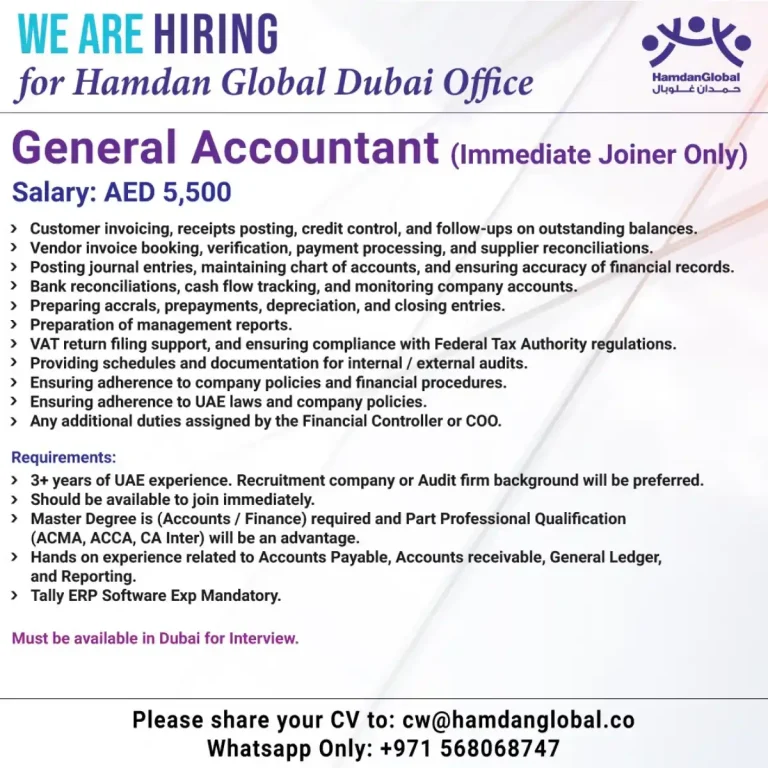 Accountant required in Dubai