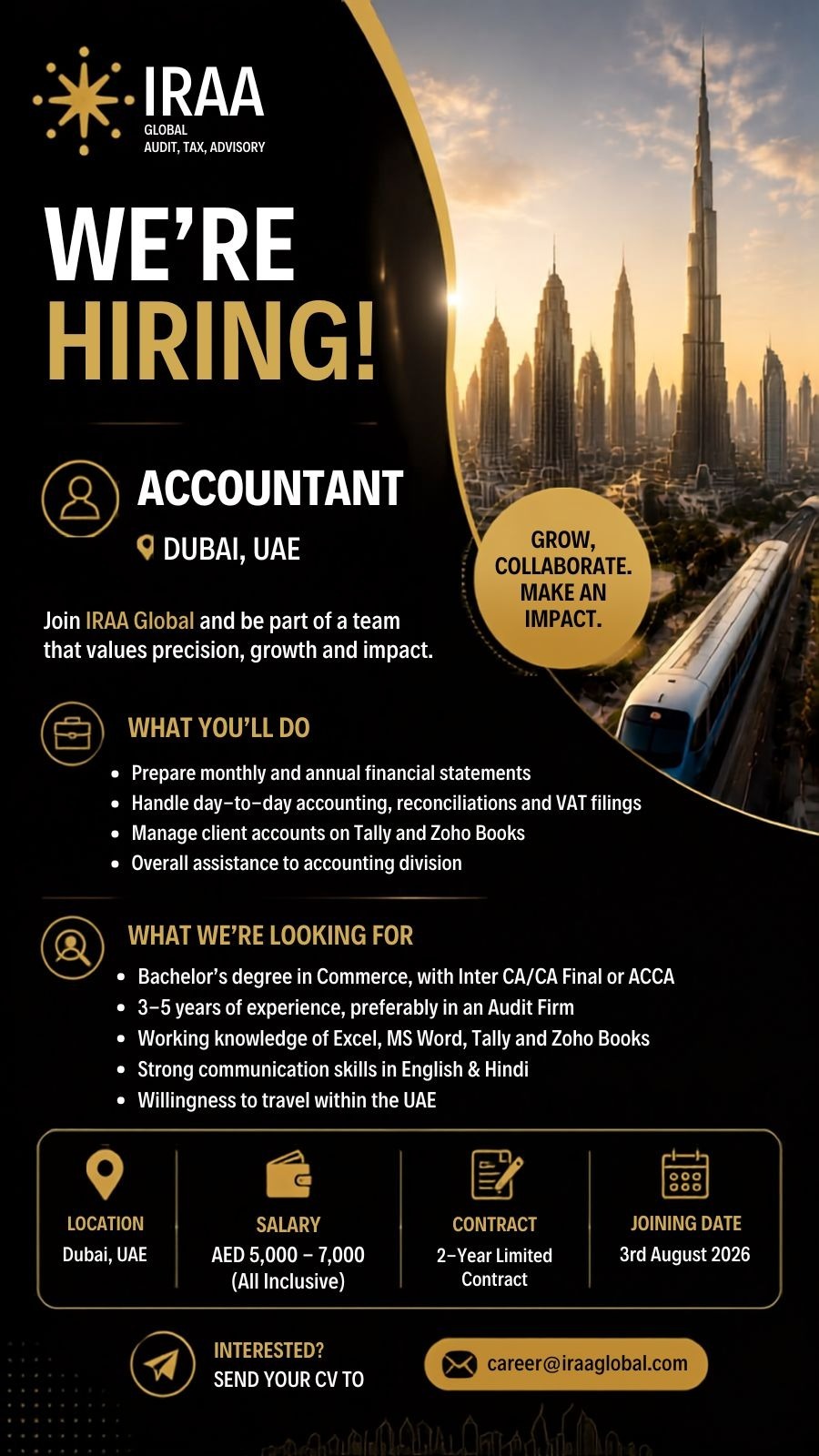 Accountant required in Dubai